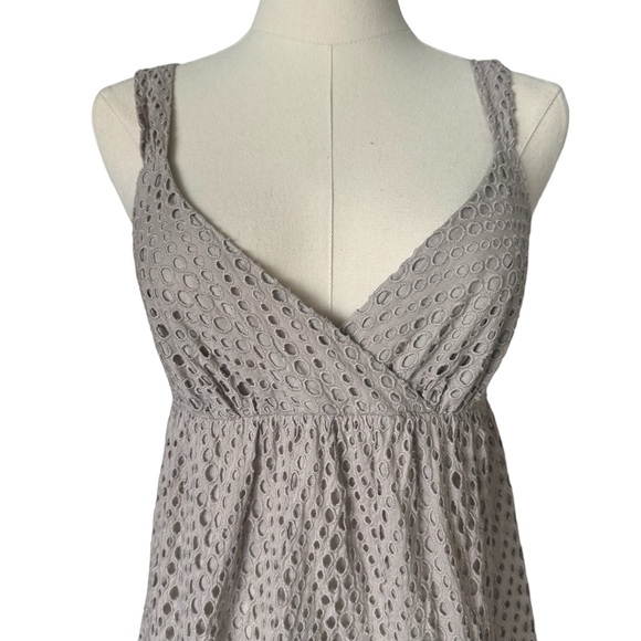 Vince Eyelet Sleeveless Dress Cotton - Size 4 in Color Beige/Stone - Picture 10 of 13
